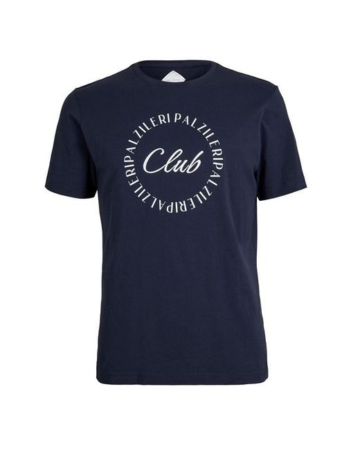 Pal Zileri Blue Short Sleeved Curve Logo T-Shirt for men