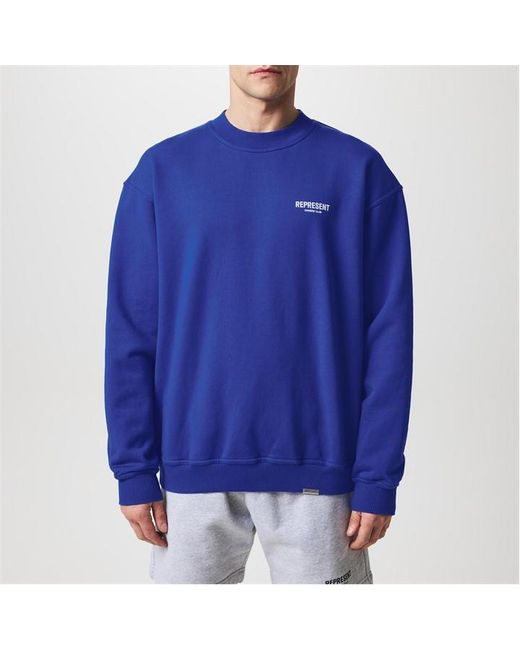 Represent Blue Rep Owners Club Vintage-Inspired Sweatshirt for men