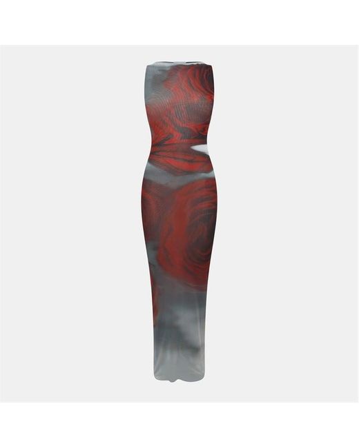 Jean Paul Gaultier Red Floor Length Flowing Maxi Dress