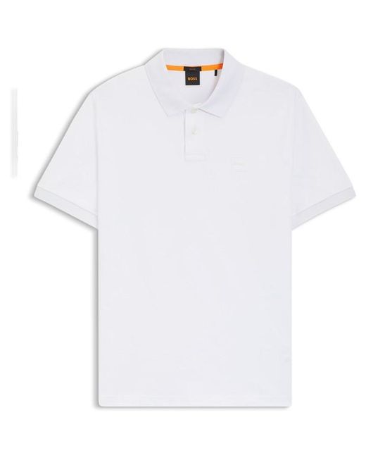 Boss White Passenger Short Sleeve Polo Shirt for men