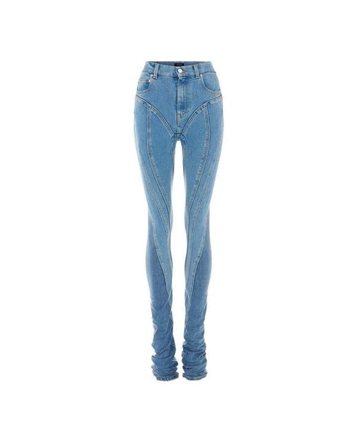 Mugler Blue Spiral Jeans