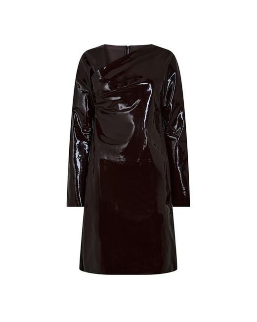 Bottega Veneta Black Draped Textured Mini Dress