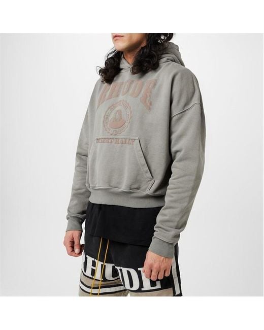 Rhude Cropped Desert Valley Hoodie in Grey for Men | Lyst UK