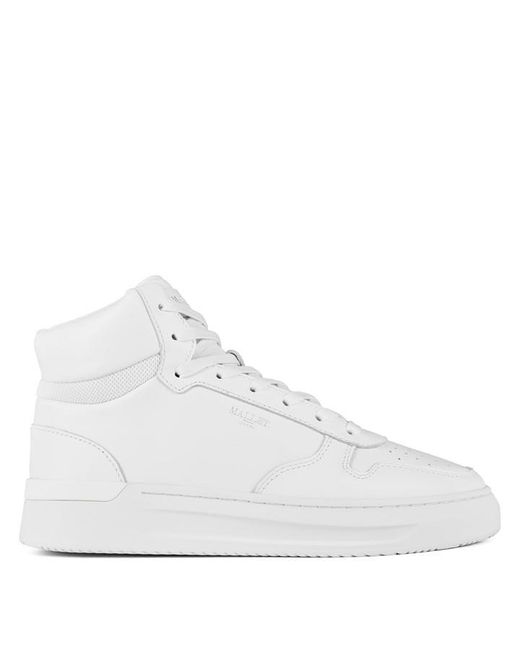 Mallet White Hoxton Mid Top Trainers for men