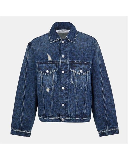 Cole Buxton Blue Cole Leopard Denim J for men