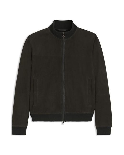Boss Black X Beckham Shearling Long Sleeve Leather Jacket for men