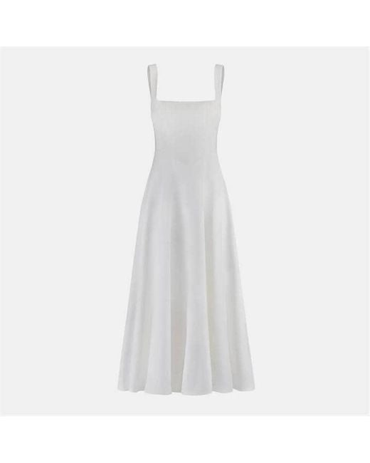 Odd Muse White The Ultimate Muse High Waist Square Neck Midi Dress