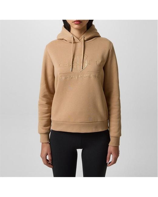 Gant Natural Tonal Logo Archive Shield Hoodie