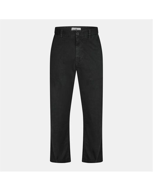 Stone Island Black Patch Chinos for men