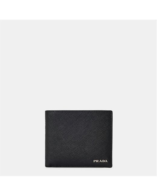 Prada Black Logo Slim Profile Billfold Wallet for men