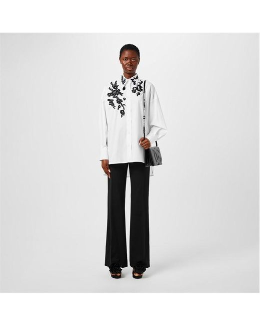 Dolce & Gabbana White Dg Ls Lace Shirt Ld42