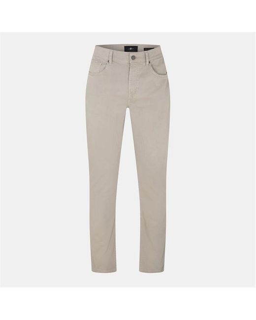 7 For All Mankind Gray Sateen Straight Leg Trouser for men