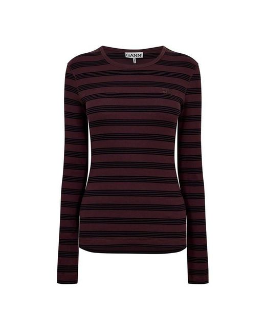 Ganni Purple Long Sleeve T-Shirt
