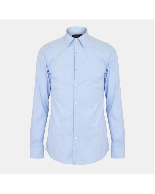Boss Blue Plain Long-Sleeve Shirt for men