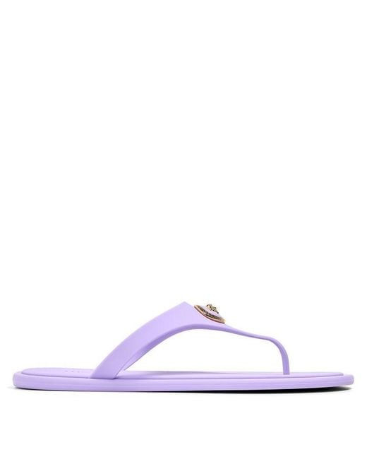 Versace Purple Alia Rubber Flat Sandals