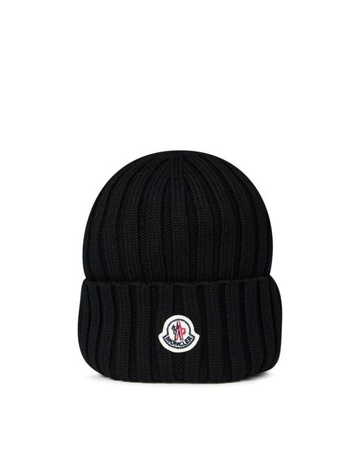 Moncler Black Logo Beanie
