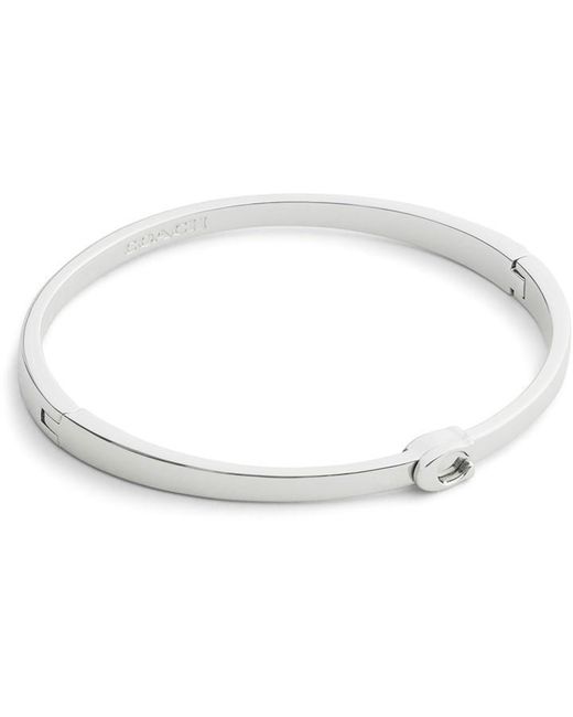 COACH White C Hinge Bangle