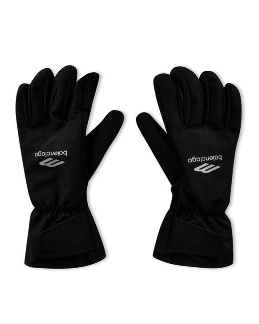 Balenciaga Black Bal Ski Gloves Sn42 for men