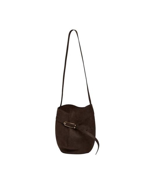 Liffner Black Belted Bucket Bag
