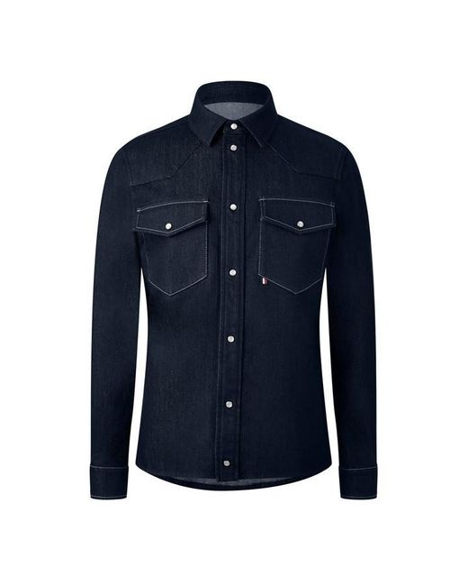 Moncler Black Denim Shirt Sn64 for men