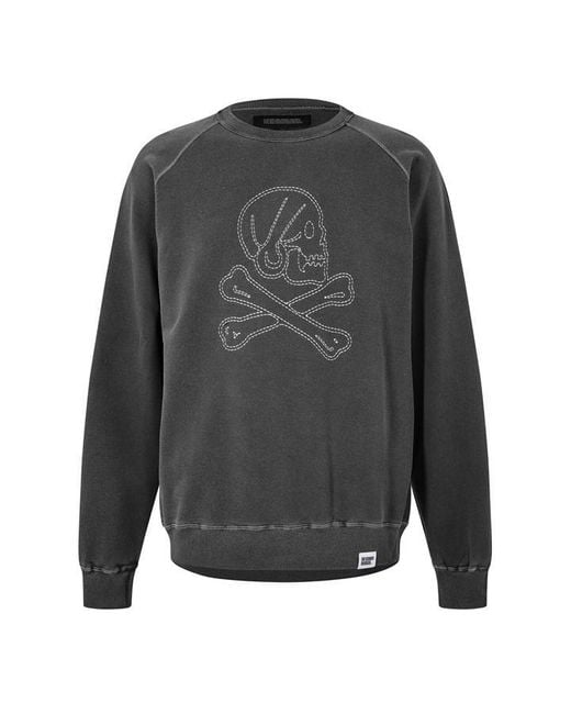 Neighborhood Gray Pigment Dye Crew Sweatshirt for men