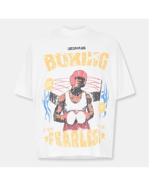 God Made White Fearless Regular Fit T-Shirt for men