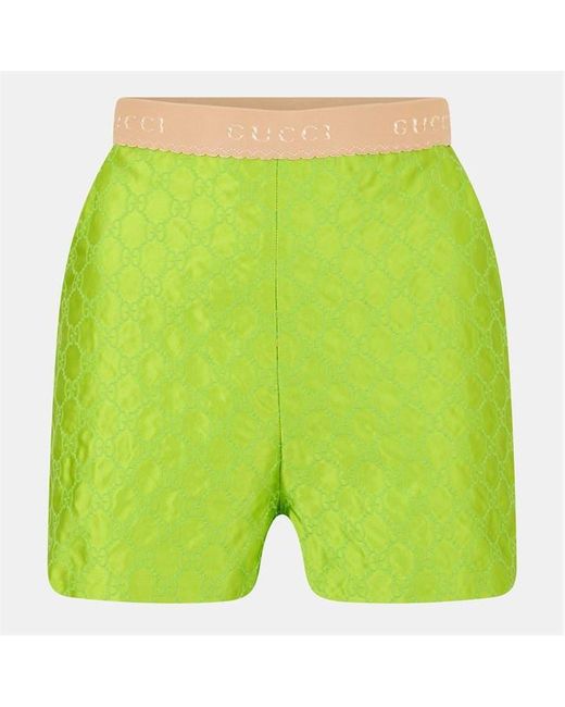 Gucci Green Woven Athletic Tracksuit Shorts