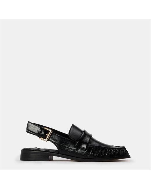 Steve Madden Black Reeves Slingback Loafers With Block Heel