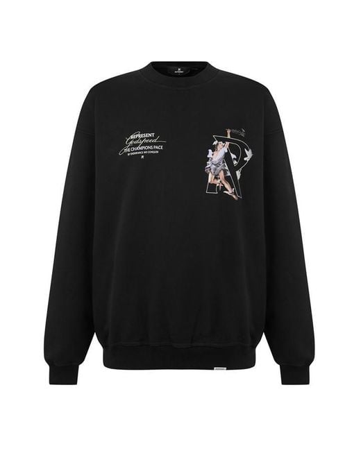 Represent Black Hermes Crew Sweatshirt for men