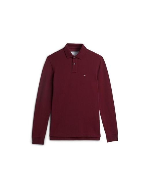 Tommy Hilfiger Red 1985 Long Sleeve Polo Shirt for men
