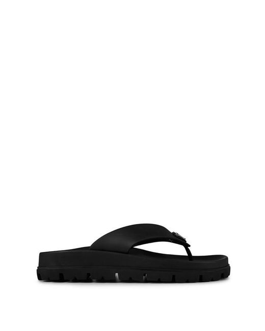 Prada Black Rubber Thong Sandals
