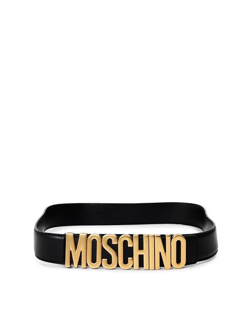 Moschino Black Leather Belt for men