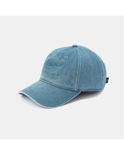 COACH Blue Sculpted C Baseball Cap