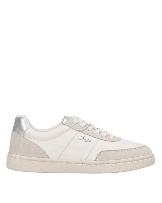 Boss White Low-Top Trainers With Logo Detail