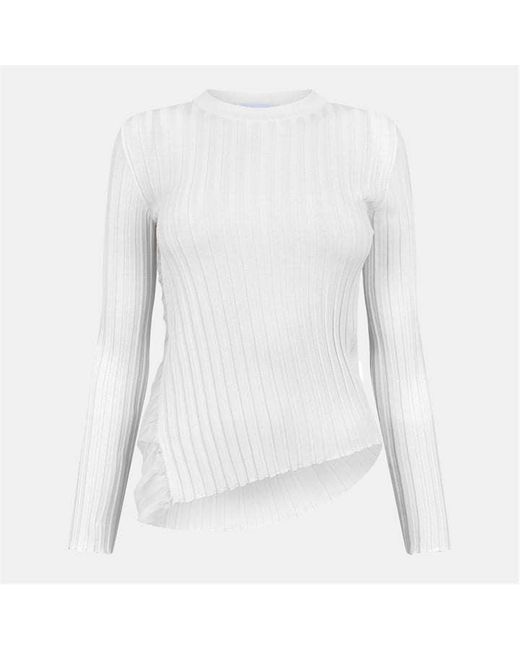 McQueen White Alex Crew Neck Slim Fit Jumper