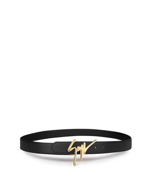 Giuseppe Zanotti Black Script Logo Belt for men