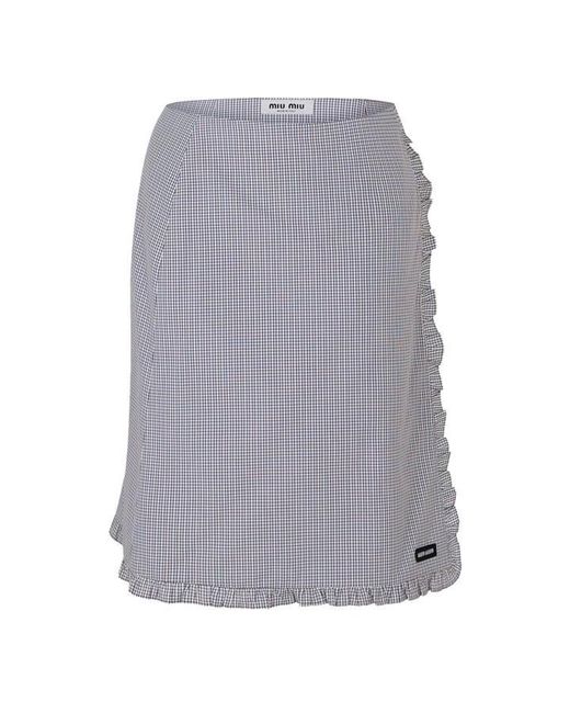 Miu Miu Gray Midi Skirt