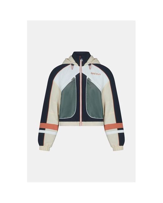 Red Run Blue Hooded Nylon Track Jacket