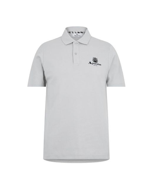 Aquascutum Gray Button Polo Shirt for men