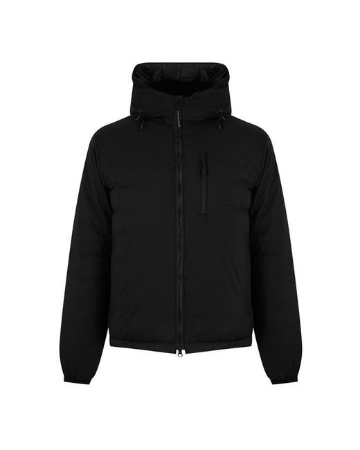 Canada Goose Black Lodge Down 750-Fill Dwr Wind Resistant Hooded Short Puffer Jacket for men