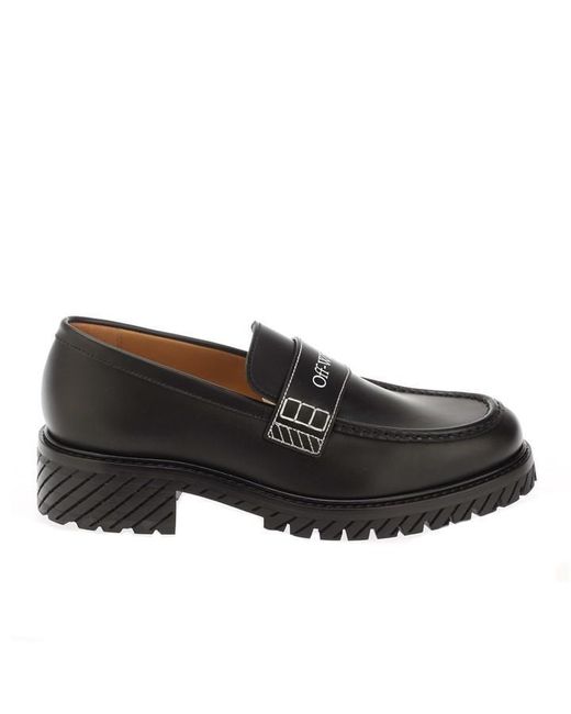 Off-White c/o Virgil Abloh Black Combat Loafers Size 4