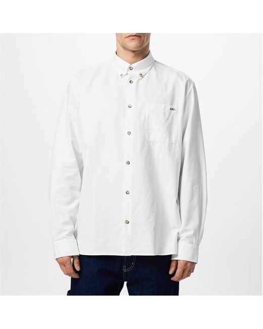 A.P.C. White Mateo Logo Shirt for men