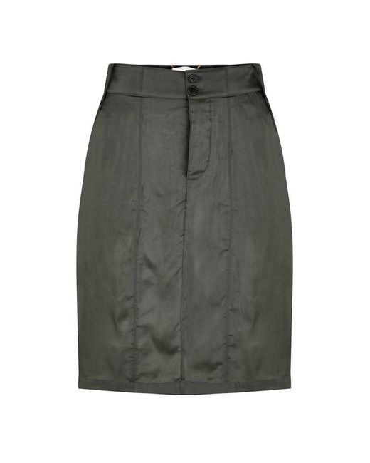 Saint Laurent Gray Twill Pencil Skirt