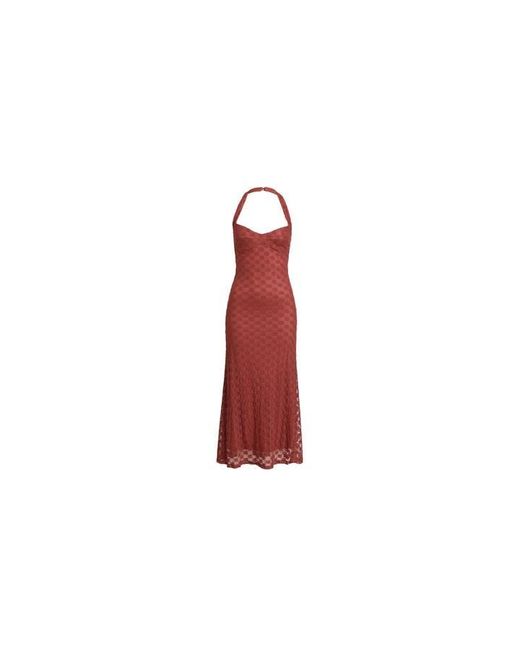 Bardot Red Mariko Halter Neck Long Maxi Dress