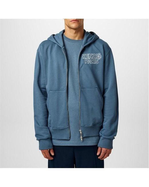KENZO Blue Constellation Embroidered Hoodie for men