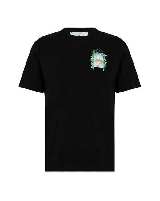 Casablancabrand Black L'arche Tennis Club T-shirt for men