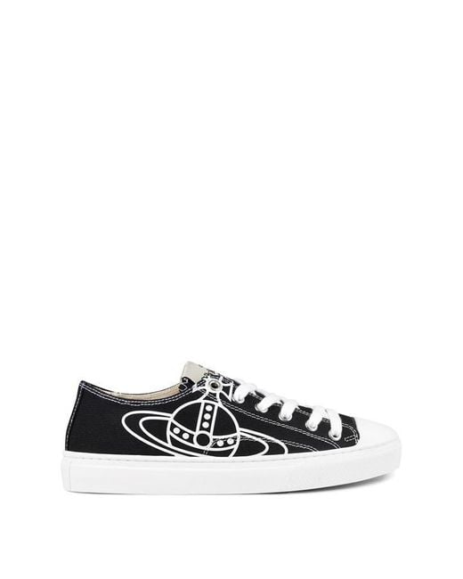 Vivienne Westwood Black ‘Plimsoll’ Logo Sneakers