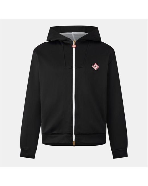 Casablanca Black Scuba Hooded Sweatshirt for men