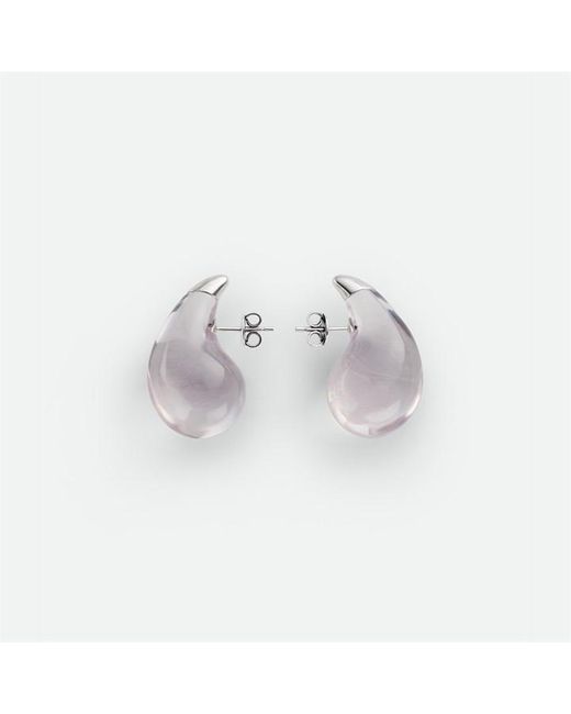 Bottega Veneta White Drop Earrings
