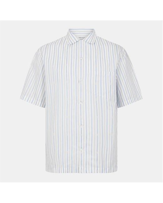 McQueen Blue Short Sleeve Tailored Fit Shirt for men